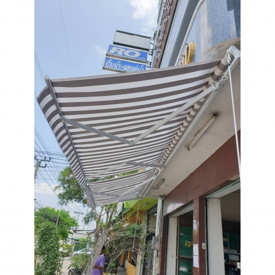 ออกแบบติดตั้งหลังคากันสาดอัตโนมัติ ลาดกระบัง ผ้าใบกันสาด ผ้าใบกันแดด ผ้าใบกันฝน เต็นท์ ผ้าใบ หลังคากันสาด 